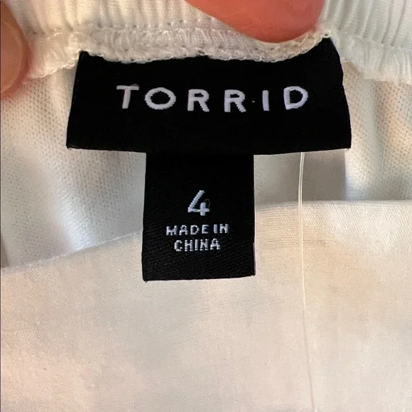 Torrid 4X New w Tag White Midi Poplin Shirred Bodice Fit N' Flare Dress - Picture 5 of 12